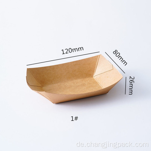 Benutzerdefinierte Einwegpapierboot Futterpapierpapierbehälter